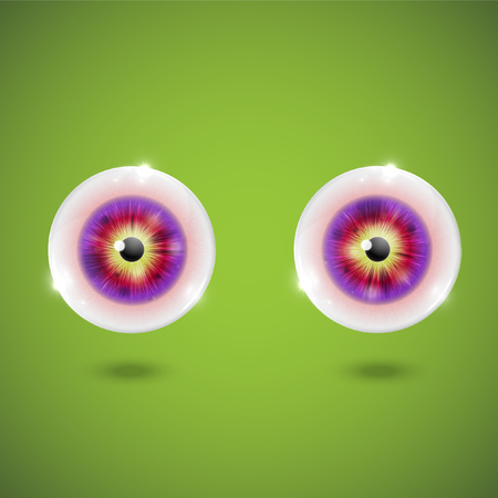 Green monster eyes, vector illustrationのイラスト素材