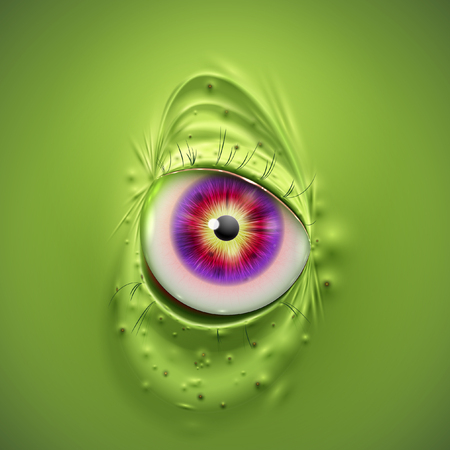 Green monster eyes, vector illustrationのイラスト素材