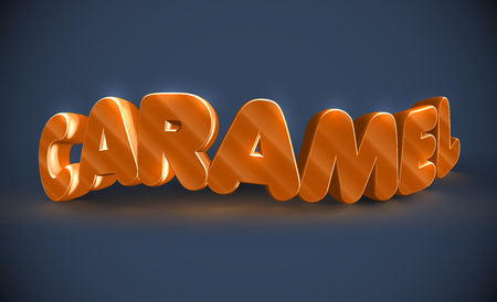 Caramel typograpy 3D, vectorのイラスト素材