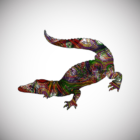 Abstract colorful crocodile, vectorのイラスト素材