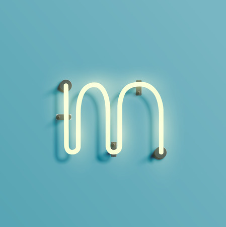 Realistic character from the neon typeset, vectorのイラスト素材