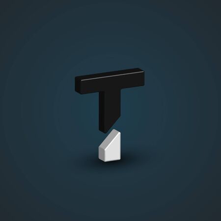 Balck & white 3d character from the typeset, vectorのイラスト素材