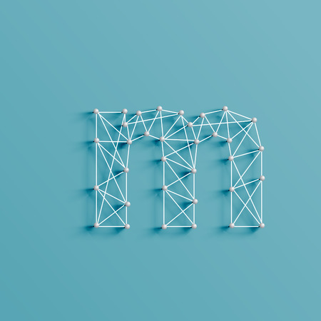 The number made by strings and pins, vectorのイラスト素材