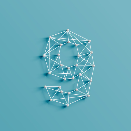 The number made by strings and pins, vectorのイラスト素材