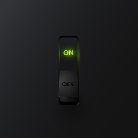 Realistic black with backlight switches ON, vectorのイラスト素材