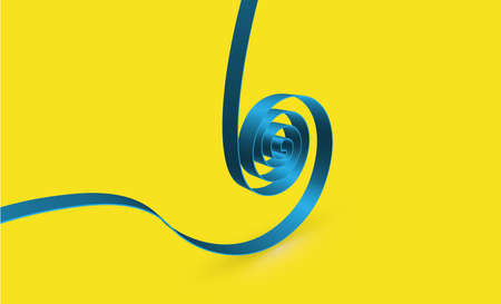 Swirly ribbon on blue background, vectorのイラスト素材