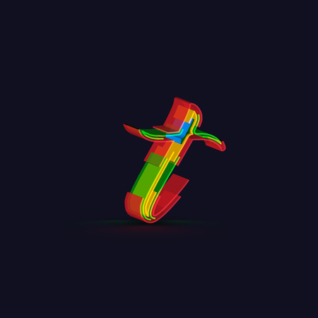 3D colorful character from the typeset, vectorのイラスト素材