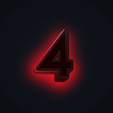 Realistic character from the neon typeset, vectorのイラスト素材