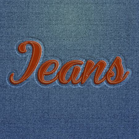 Embroidered Realistic 'Jeans' word, vectorのイラスト素材