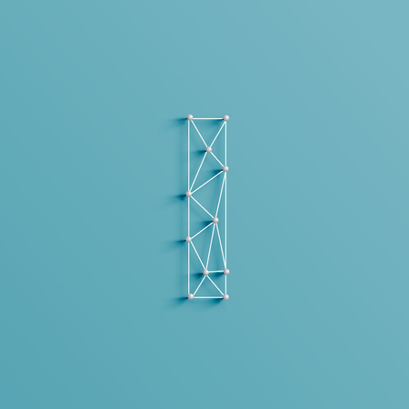 Character made by pins and lines, and realistic 3D, vectorのイラスト素材