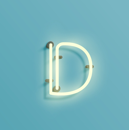 Realistic character from the neon typeset, vectorのイラスト素材