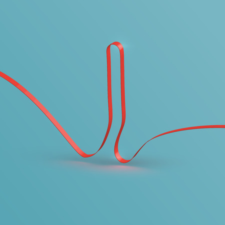 Realistic ribbon from the typeset font, vectorのイラスト素材