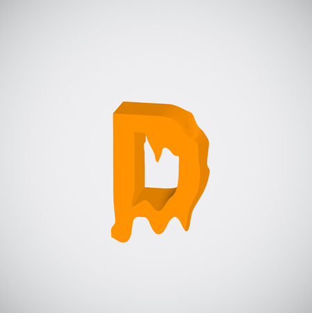 Melting orange character, vectorのイラスト素材