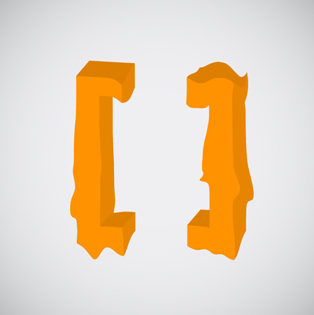 Melting orange character, vectorのイラスト素材