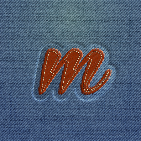 Embroidered Realistic character from the typeset, vectorのイラスト素材