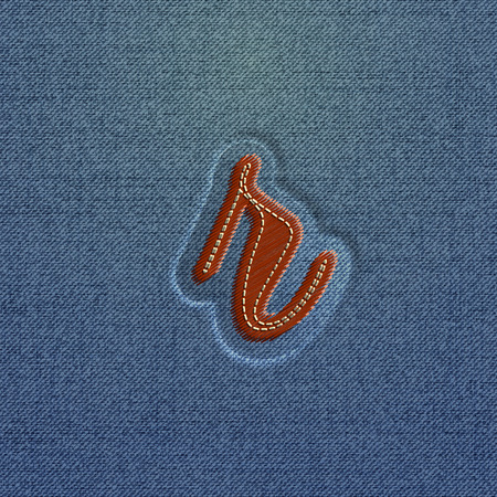 Embroidered Realistic character from the typeset, vectorのイラスト素材