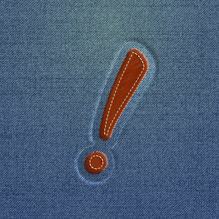 Embroidered Realistic character from the typeset, vectorのイラスト素材