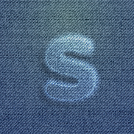 Character made by denim, from the typeset, vectorのイラスト素材