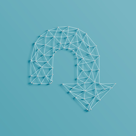 An arrow made by lines and pins, realistic 3D, vector illustrationのイラスト素材