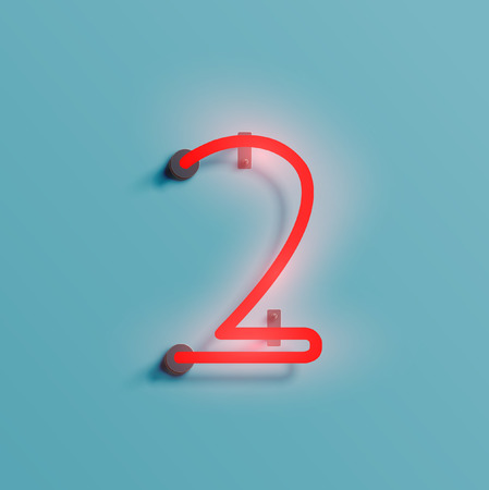 Neon font 2, vector illustration design for decorationのイラスト素材