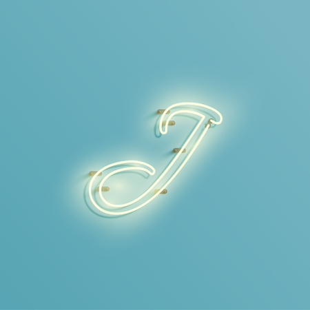 Neon font vector illustration.のイラスト素材