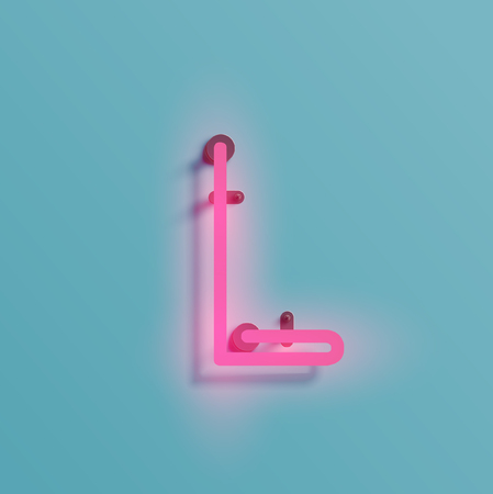 Neon font L, vector illustration design for decorationのイラスト素材