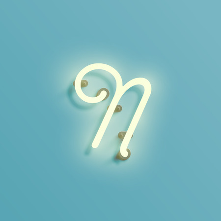 Neon font n, vector illustration design for decorationのイラスト素材