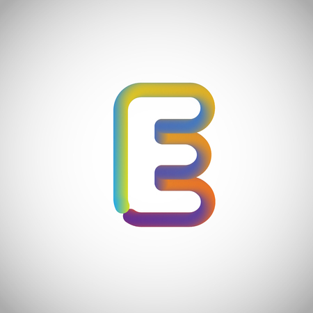 Colorful letter E font designのイラスト素材