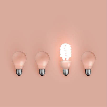 Energy saver and original lightbulbs, vector illustration
