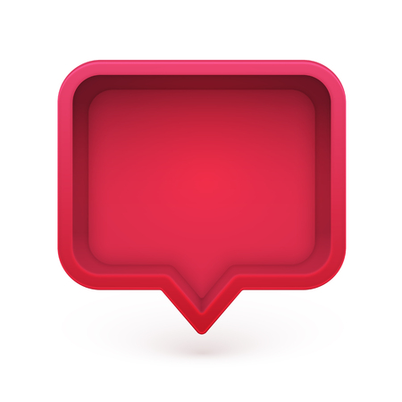 Colorful 3D realistic speech bubble, vector illustrationのイラスト素材