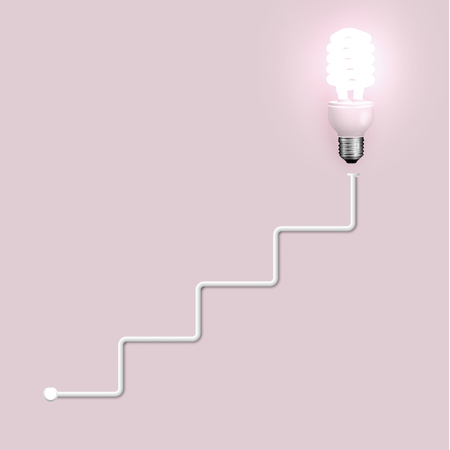 Energy saver lightbulb with wires, vector illustrationのイラスト素材