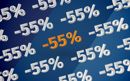 3D sale illustration with percentage, vectorのイラスト素材