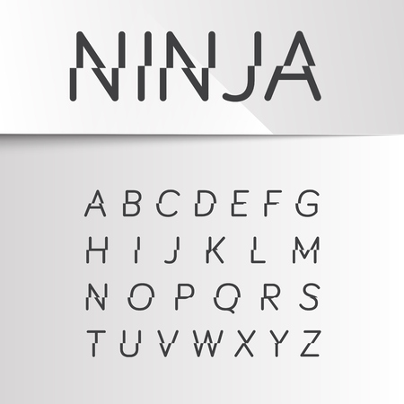 Ninja divided font, vectorのイラスト素材