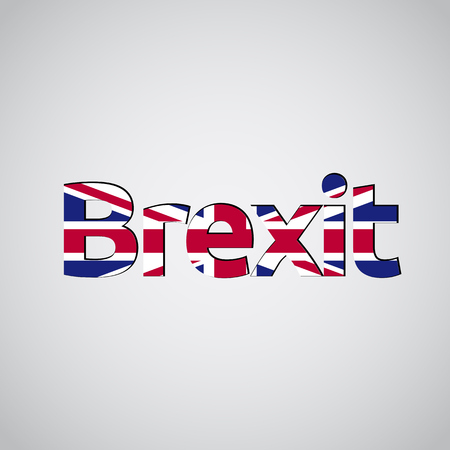 Brexit text with UK flag, vectorのイラスト素材