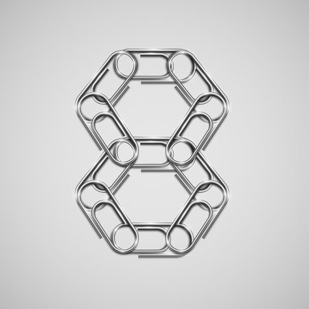 Linked paperclips forming a character, vectorのイラスト素材