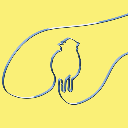 Realistic ribbon shapes an animal, vector illustrationのイラスト素材