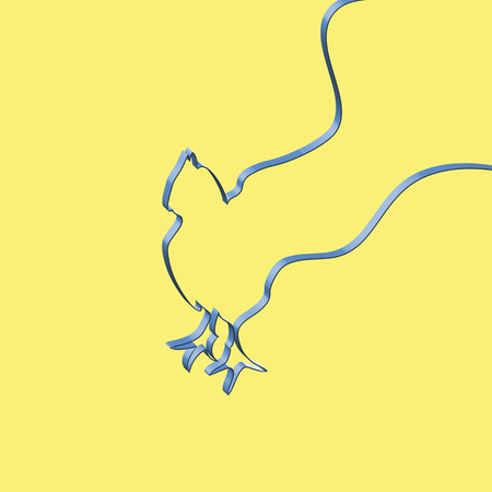 Realistic ribbon shapes an animal, vector illustrationのイラスト素材