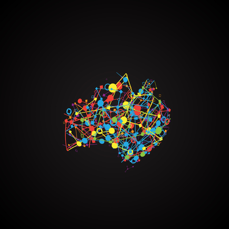 Dotted world with connections, vector illustrationのイラスト素材