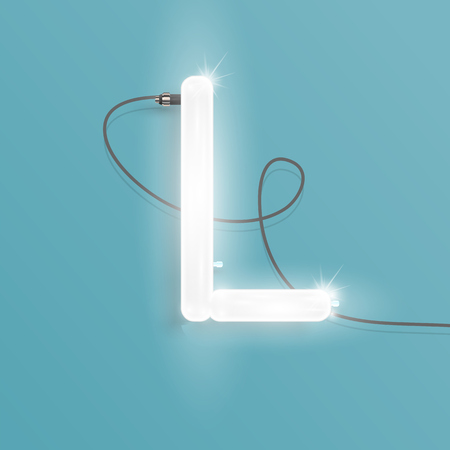 Realistic neon character from a set, vector illustrationのイラスト素材