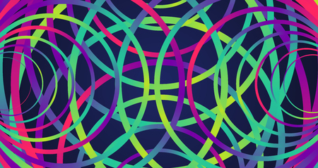 Colorful neon circles background, vectorのイラスト素材