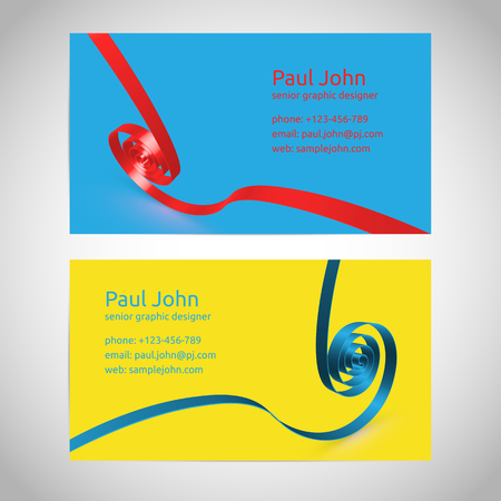 Vector business card template front and backのイラスト素材