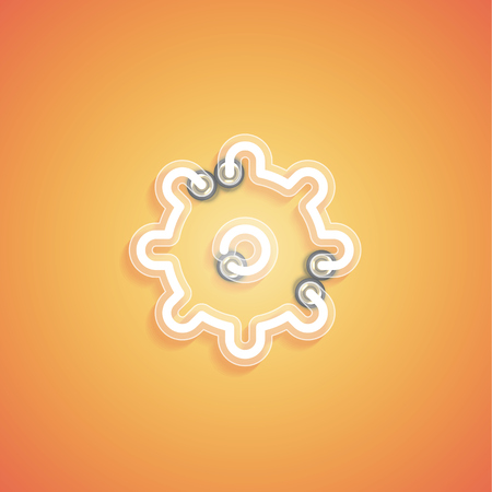 Glowing realistic neon icon for web, vector illustrationのイラスト素材