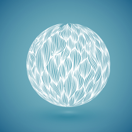 White abstract hand drawn globe, vector illustrationのイラスト素材