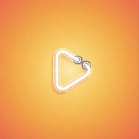 Glowing realistic neon icon for web, vector illustrationのイラスト素材