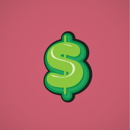Green comic character from a fontset, vector illustrationのイラスト素材