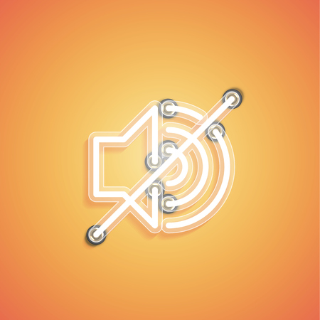 Glowing realistic neon icon for web, vector illustrationのイラスト素材