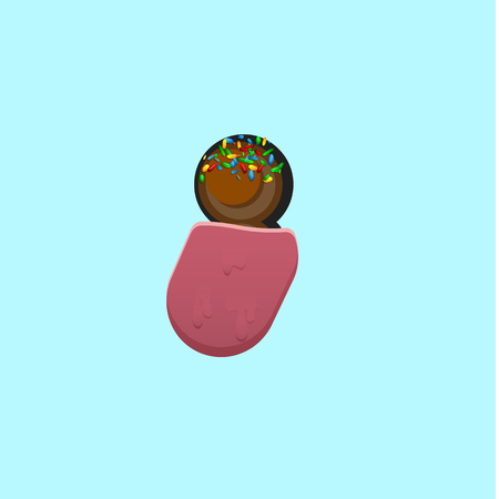 Sweet character from a fontset with, vector illustration