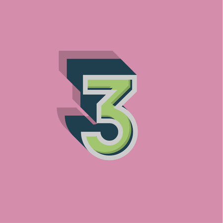 Retro 3D character from a fontset, vector illustrationのイラスト素材