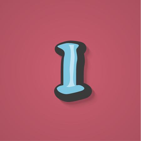 Comic character from a fontset, vector illustrationのイラスト素材
