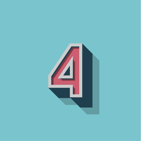 Retro 3D character from a fontset, vector illustrationのイラスト素材
